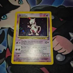 Pokemon TCG Mewtwo 10/130 Base Set 2 2000 Holo Rare SWIRL - MP - Image 1