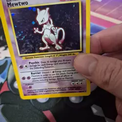 Pokemon TCG Mewtwo 10/130 Base Set 2 2000 Holo Rare SWIRL - MP - Image 3