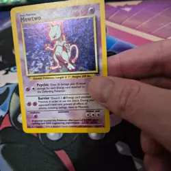 Pokemon TCG Mewtwo 10/130 Base Set 2 2000 Holo Rare SWIRL - MP - Image 4