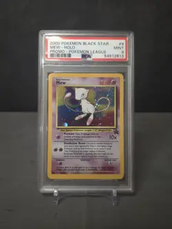 Pokemon 2000 WOTC Black Star Promo Mew #9 Holo Pokemon League PSA 9 - Image 1