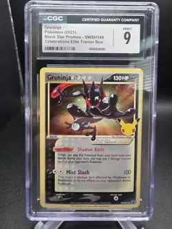2021 Pokemon Greninja SWSH144 Black Star Promo CGC 9 Mint Celebrations ETB - Image 1