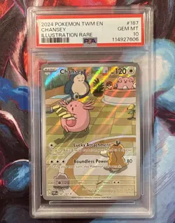 Chansey 187/167 Pokemon S&V Twilight Masquerade Illustration Rare PSA 10 - Image 1