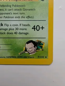 Giovanni's Nidoking 1st Edition Holo 7/132 - NM - Pokemon Gym Challenge - Clean - Image 5