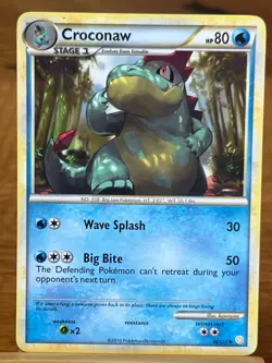 Pokemon TCG Croconaw 38/123 HeartGold & SoulSilver Uncommon LP - Image 1