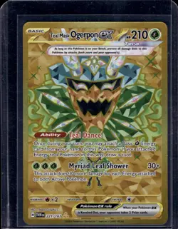 Teal Mask Ogerpon ex 221/167 Hyper Rare Twilight Masquerade Pokemon Holo NM - Image 1