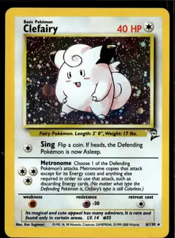 Clefairy 6/130 Holo Rare Base Set 2 Pokemon Near Mint - Image 1