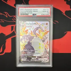 Pokemon TCG Charizard VMAX SV107/SV122 Shining Fates PSA 10 Full Art Holo - Image 1