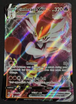 2020 Pokemon TCG Rebel Clash Ultra Rare Full Art 036/192 Cinderace VMAX - Image 1