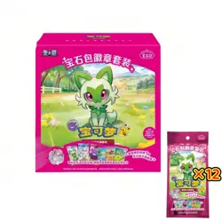 Pokemon Chinese NEW Exclusive 2026 Gem Pack Badges Set Sealed Case - Image 1