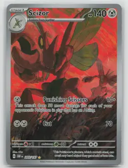 Scizor 205/197 Illustration Rare Obsidian Flames Pokemon Holo Heavily Played - Image 1