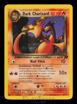 Pokemon Card Dark Charizard 21/82 Team Rocket Vintage WOTC Rare MP 2000 - Image 1