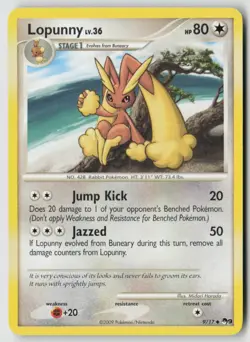 Lopunny 9/17 Uncommon POP Series 9 Pokemon Lightly Played - Image 1