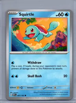 SQUIRTLE 007/165 COMMON 151 POKEMON NM/M - Image 1
