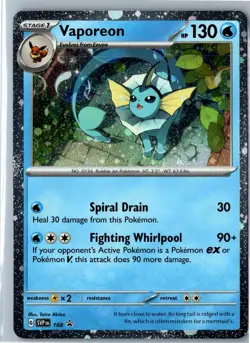 Vaporeon (Cosmos Holo) Holo Scarlet & Violet Promo 168 Promo Holo Near Mint - Image 1