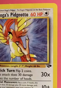 Pokemon TCG Koga's Pidgeotto 27/132 Gym Challenge Unlimited Regular Rare LP-/MP+ - Image 5