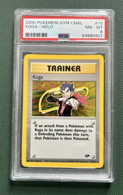 SWIRL 2000 POKEMON GYM CHALLENGE #19 KOGA-HOLO PSA 8 - Image 1