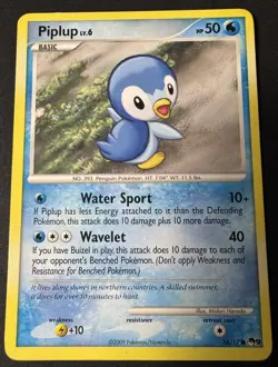Piplup 16/17 Common POP Series 9 2009 Pokemon TCG Moderately Played MP - Image 1