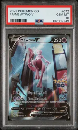 2022 POKEMON GO #072 FULL ART/MEWTWO V PSA 10 - Image 1