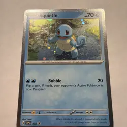 Scarlet and Violet 151- Pokemon- Squirtle 048- Holo Black Star Promo Card NM - Image 1