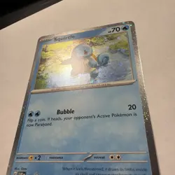 Scarlet and Violet 151- Pokemon- Squirtle 048- Holo Black Star Promo Card NM - Image 2