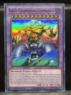 Yu-Gi-Oh Card - MAZE-EN003 - GATE GUARDIANS COMBINED (super rare holo) - NM/Mint - Image 1