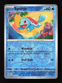 Squirtle 007/165 Common 151 Pokemon Reverse Holo Near Mint - Image 1