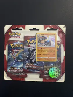 Pokemon Sun & Moon Crimson Invasion 3 Pack Blisters Lucario Triple Pack 2017 - Image 1