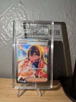 Pokemon TCG SV06 Twilight Masquerade Carmine SIR Holo 217/167 TAG 10 EN - Image 1