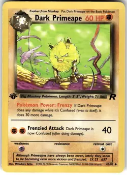 Dark Primeape 43/82 Team Rocket Pokemon NM Fast Ship - Image 1
