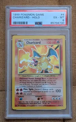 Charizard Base Set 4/102 PSA 6 Holo Pokemon Excellent - Mint - Image 1