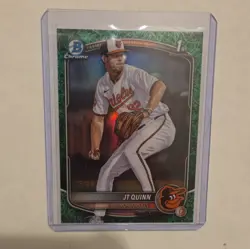 JT QUINN 2025 BOWMAN CHROME DRAFT 1ST GREEN GRASS REFRACTOR /99 #BDC-85 Q6988 - Image 1