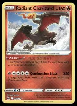 Pokemon Cards Radiant Charizard 020/159 Holo Crown Zenith Radiant Rare NM *2 - Image 1