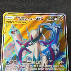 Pokemon TCG Arceus & Dialga & Palkia GX 220/236 TAG TEAM Full Art Holo - Image 3