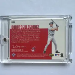 Upper Deck Leading Swatches Omar Vizquel 1999 Cleveland Indians Game Worn Jersey - Image 4