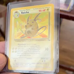 Pokemon TCG Raichu 14/62 Fossil Holo Rare Unlimited 1st edition pokemon rare - Image 1