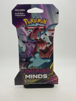 Pokemon TCG Unified Minds Sleeved Booster Pack Sealed - Espeon & Deoxys Artwork - Image 1