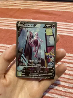 Pokemon TCG Mewtwo v Alt Art Full Art Holo Ultra Rare Card 072/078 Pokemon Go - Image 1