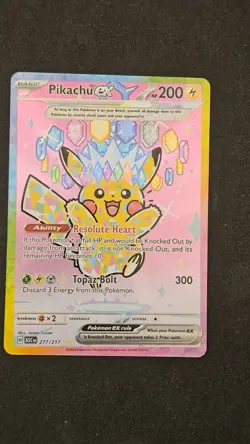 Pokemon TCG Pikachu ex 277/217 Ascended Heroes SIR Special Illustration Rare NM - Image 1