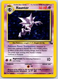 POKEMON FOSSIL HAUNTER 6/62 RARE UNLIMITED HOLO MP - Image 1