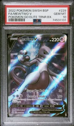 2022 POKEMON SWSH BLACK STAR PROMO #229 FA/MEWTWO V POKEMON GO PSA 10 - Image 1