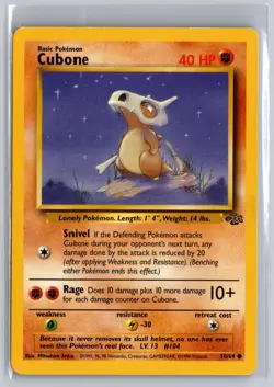 CUBONE 50/64 COMMON JUNGLE POKEMON UNLIMITED - Image 1