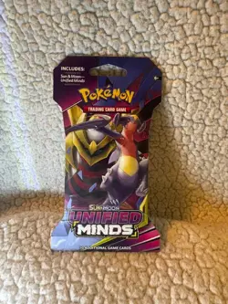 Pokemon TCG Sun & Moon Unified Minds Sleeved Booster Pack Sealed - Giratina Art - Image 1