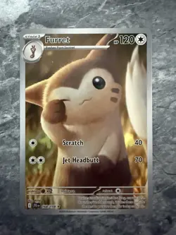 Pokemon TCG Furret Card 168/159 Journey Together Illustration Rare NM Condition - Image 1