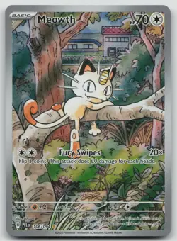 Pokemon TCG Meowth 106/094 Full Art Illustration Rare Holo Phantasmal Flame - Image 1