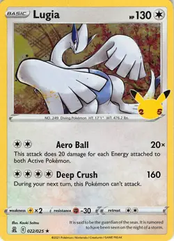 Pokemon TCG Celebrations Lugia 022/025 Holo Rare - Image 1