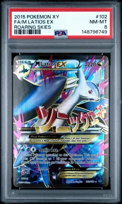 PSA 8 NM-MT M Latios EX Roaring Skies Full Art Holo 2015 Pokemon XY 102/108 - Image 1