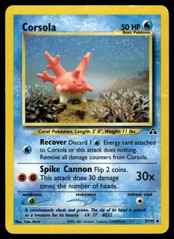 CORSOLA - 37/75 Uncommon Neo Discovery Pokemon Unlimited MP - Image 1