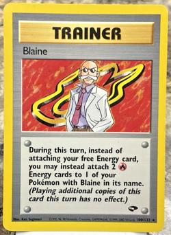 BLAINE TRAINER 100/132 POKEMON GYM CHALLENGE - Image 1