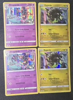 Pokemon Holo 4 Card Lot NM Dragapult Zygarde 2021 Rare! Rapid Fusion Strike - Image 1