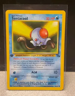 Pokemon Card Tentacool 56/62 Fossil 1st Edition Vintage 1999 NM Pack Fresh - Image 1